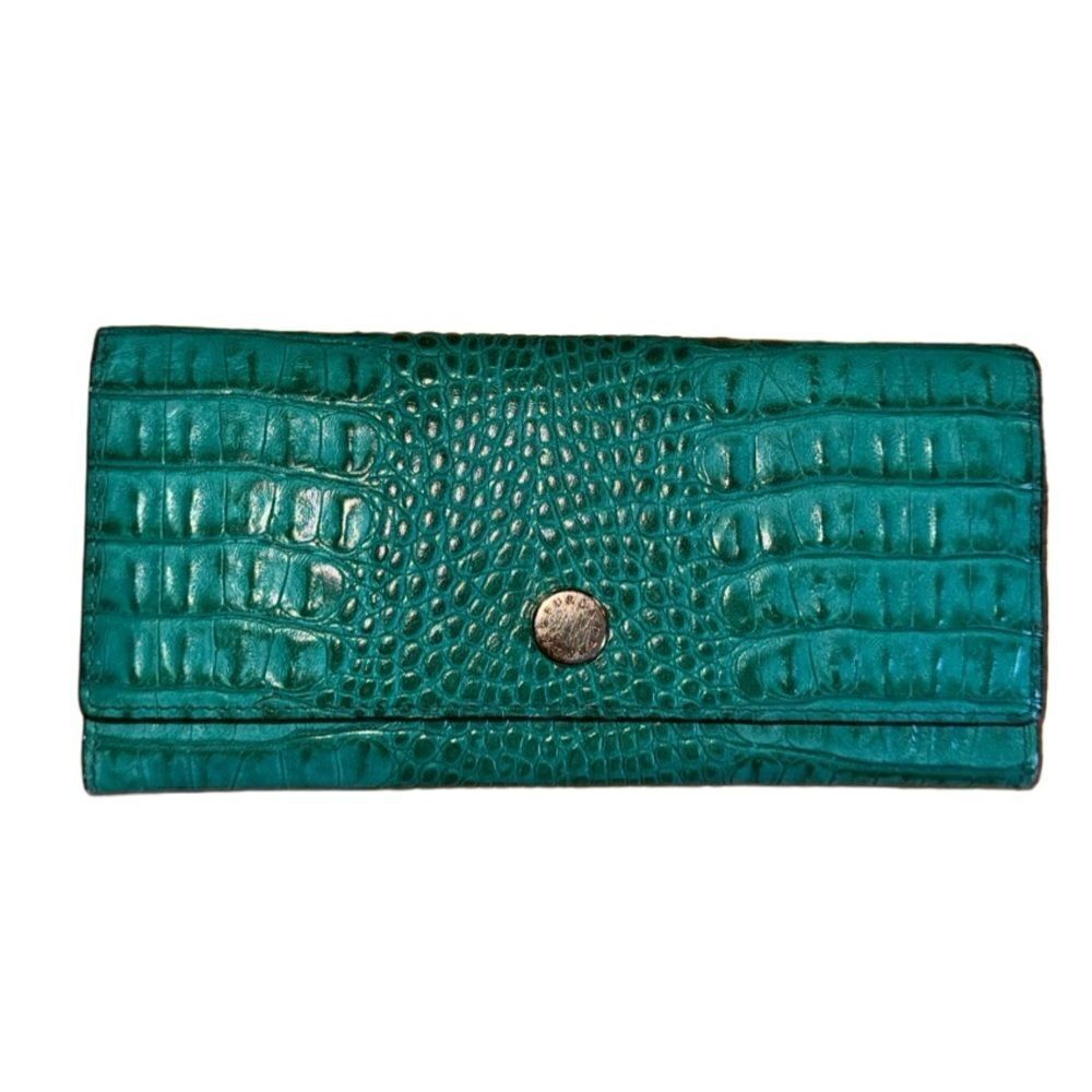Furla Green Croc Embossed Genuine Leather Wallet